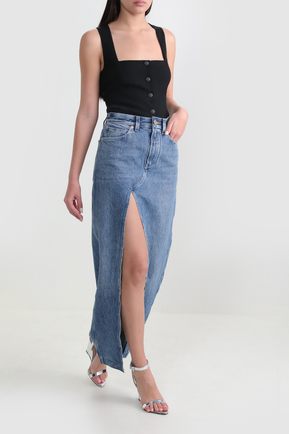 חצאית ג'ינס מקסי